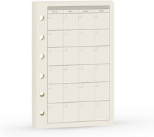 Planner Refill, Pocket Notebook, Month Tracker Binder Refills for 6 Holes Filofa