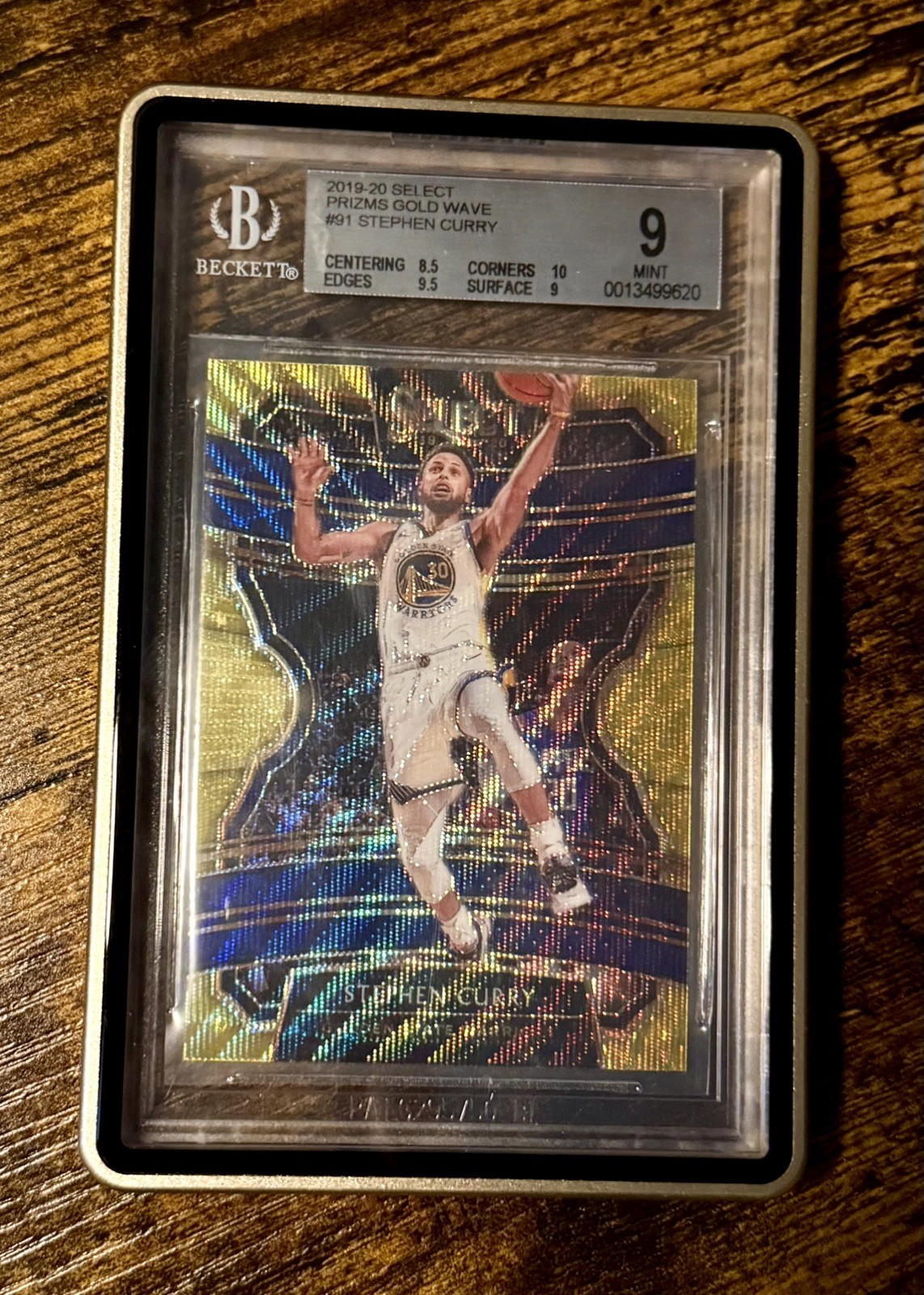 STEPHEN CURRY 2019 Panini Select Gold Wave PSA 9 #91 🔥
