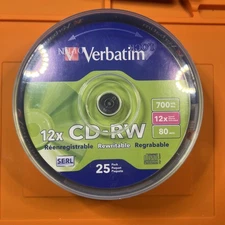 Verbatim DVD-RW Blank Discs 4.7GB 4X Recordable - 30pk New Sealed