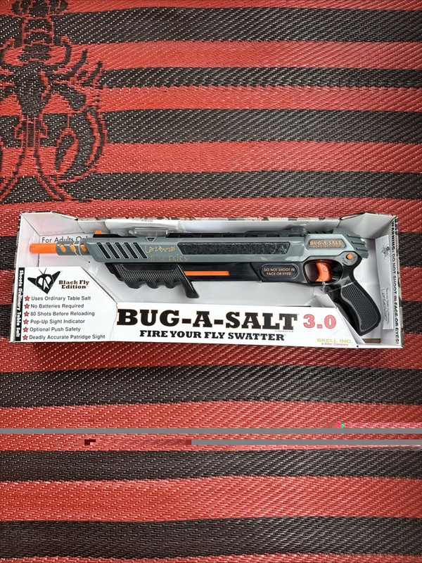 BUG-A-SALT Signed By “ Lorenzo" Fly Swatter Bonus Key Chain NIB 3.0 Box Damaged