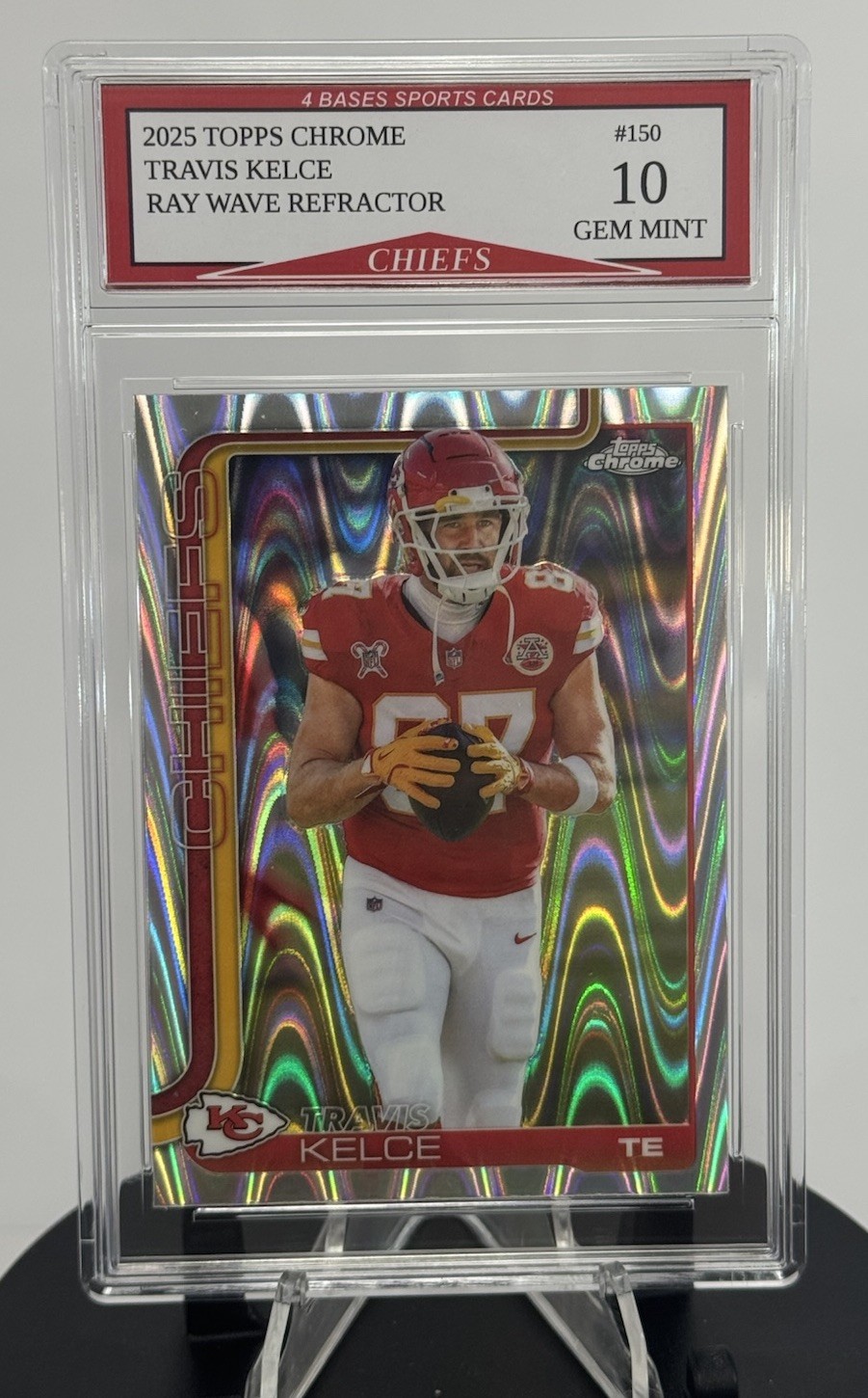 2025 Topps Chrome Travis Kelce Ray Wave Refractor #150 Gem Mint 10