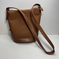 S-Q Vegan Leather Crossbody Bag Brown Shoulder Purse Zip Closure Casual Chic