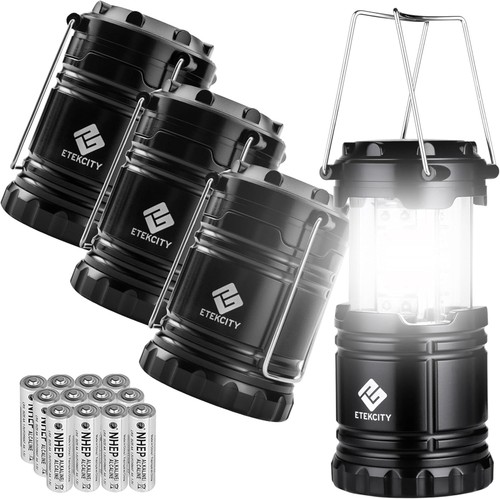 Etekcity Camping Lanterns for Power Outages 4 Pack, 4 pack, Dark Black