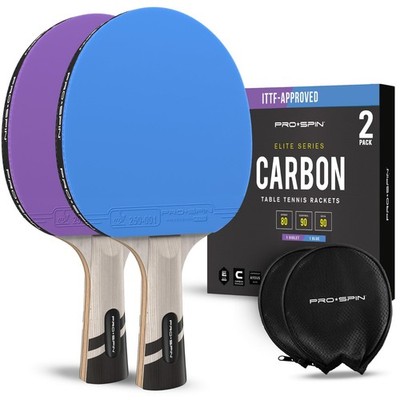 PRO-SPIN Carbon Fiber Table Tennis Paddles, ITTF Approved, 7-Ply Blade