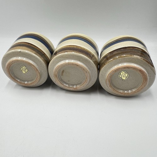 Otagiri Horizon Set of 3 Sake Tea Cups 4oz Japan MCM Stoneware 2.5” Orig Label - Picture 4 of 9