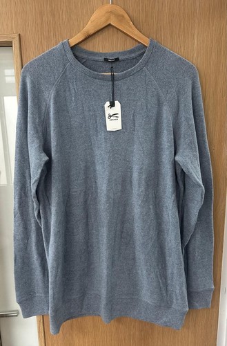 Denham Men's JV Raglan Blue Crew Neck Sweater - Size Large - New With Tags - Picture 10 of 12