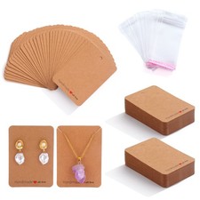 100PACK Earring Display Cards with Bags,100PCS Jewelry Holder Cards for Selli...