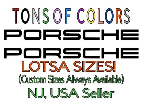 TWO PORSCHE Die Cut Vinyl Decals Fits 944 911 German Luxury Sports Car Carrera