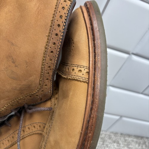Allen Edmond Nubuck Boots Size 11 D Hamilton Brown Decorative Accents S2 - Picture 18 of 22