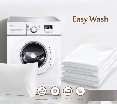 100% Cotton Percale Pillowcases, Breathable Pillow Covers, Airy Light Weight ... - Picture 5 of 8