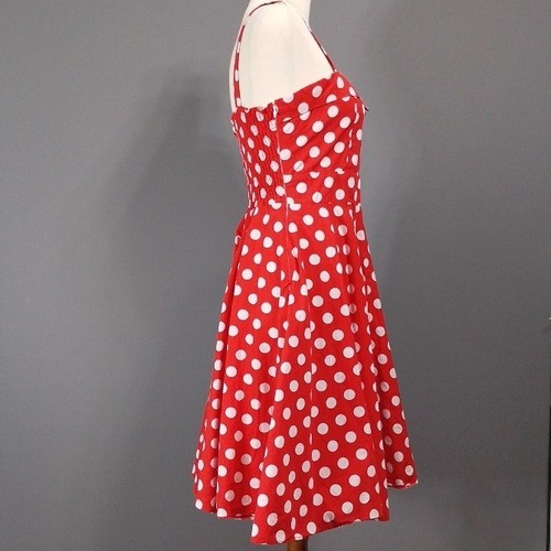 Maggie Tang Rockabilly Dress Size M Red White Full Circle Vintage Retro Style - Picture 7 of 11