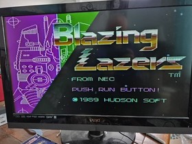 Turbo Grafx 16 Blazing Lazers CIB Tested/Working Pics Manual Been Wet