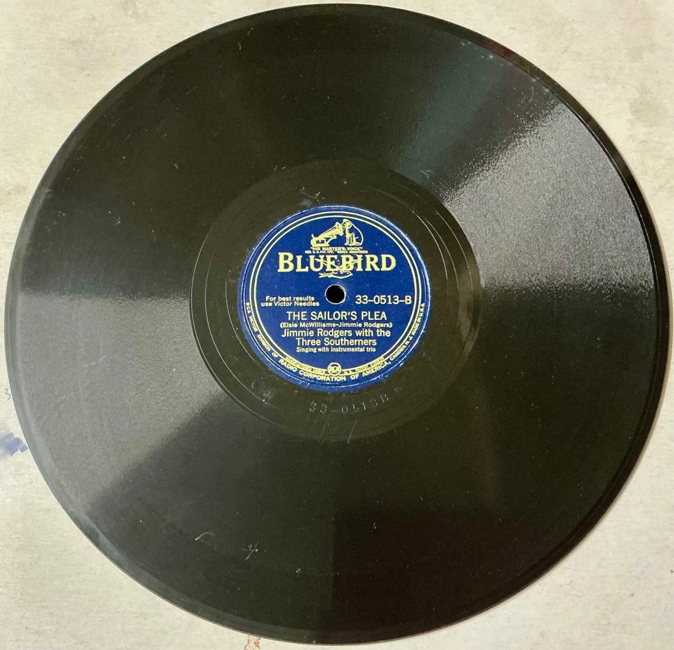 Jimmie Rodgers 78 The Sailor's Plea /Soldier's Sweetheart BLUEBIRD VG++/+++ HEAR - Image 2 of 3