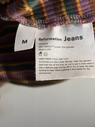Vestido Suéter Reformation Jeans Mod a Rayas Gabriel Talla Mediana Años 70 80 - Imagen 7 de 7