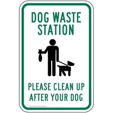 .Dog Waste Station Please Clean Up After Your Dog Sign Reflective Sign, 18x12...
