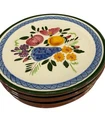 Set Of 8 Vintage Stangl Pottery Fruit and Flowers 6” Dessert/Bread Plates