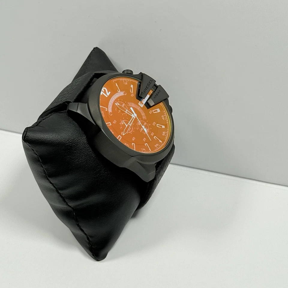 Diesel DZ4323 Mega Chief Men's Black Leather Strap Chronograph Watch 59X51mm - Image 4 of 4