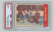 1955-56 PARKHURST HUGHIE BOLTON - CHARLIE HODGE - KLUKAY - TOM JOHNSON PSA 2