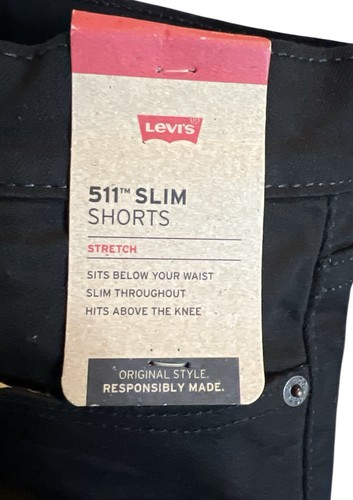 Levis 511 Slim Shorts Mens Size 29 Black Cuffed Stretch New MSRP $49.50 - Picture 4 of 5
