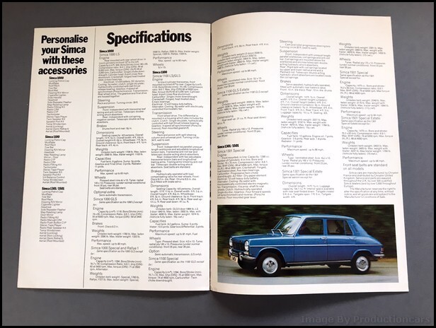 1974 Simca 24-page Vintage Car Sales Brochure Catalog - 1000 Rallye ...