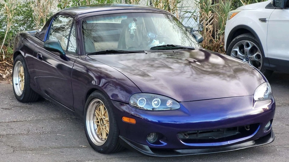 Kit de alerón labial parachoques carrocería delantera PU para Mazda Miata MX5 NB MK2 2001-2005 Foto 2 de 2