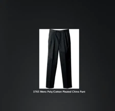 EWC Mens Poly/Cotton Pleated Chino Pant 36 x 30 Navy Work Pants PTBDC  65 35 