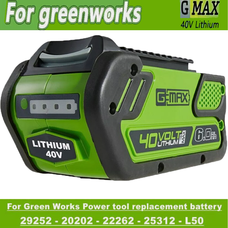 TREE.NB 6.0Ah 40V 29472 Lithium Battery Replacement For GreenWorks 40V G-MAX Li-ion Battery 29472 29462 2901319 Power Tools 24282 24252 21332 25322 20672 2101602 20312