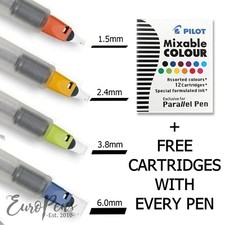 Pilot Parallel Calligraphy Pen - 1.5, 2.4, 3.8, 6.0 - FREE Assorted Cartridges