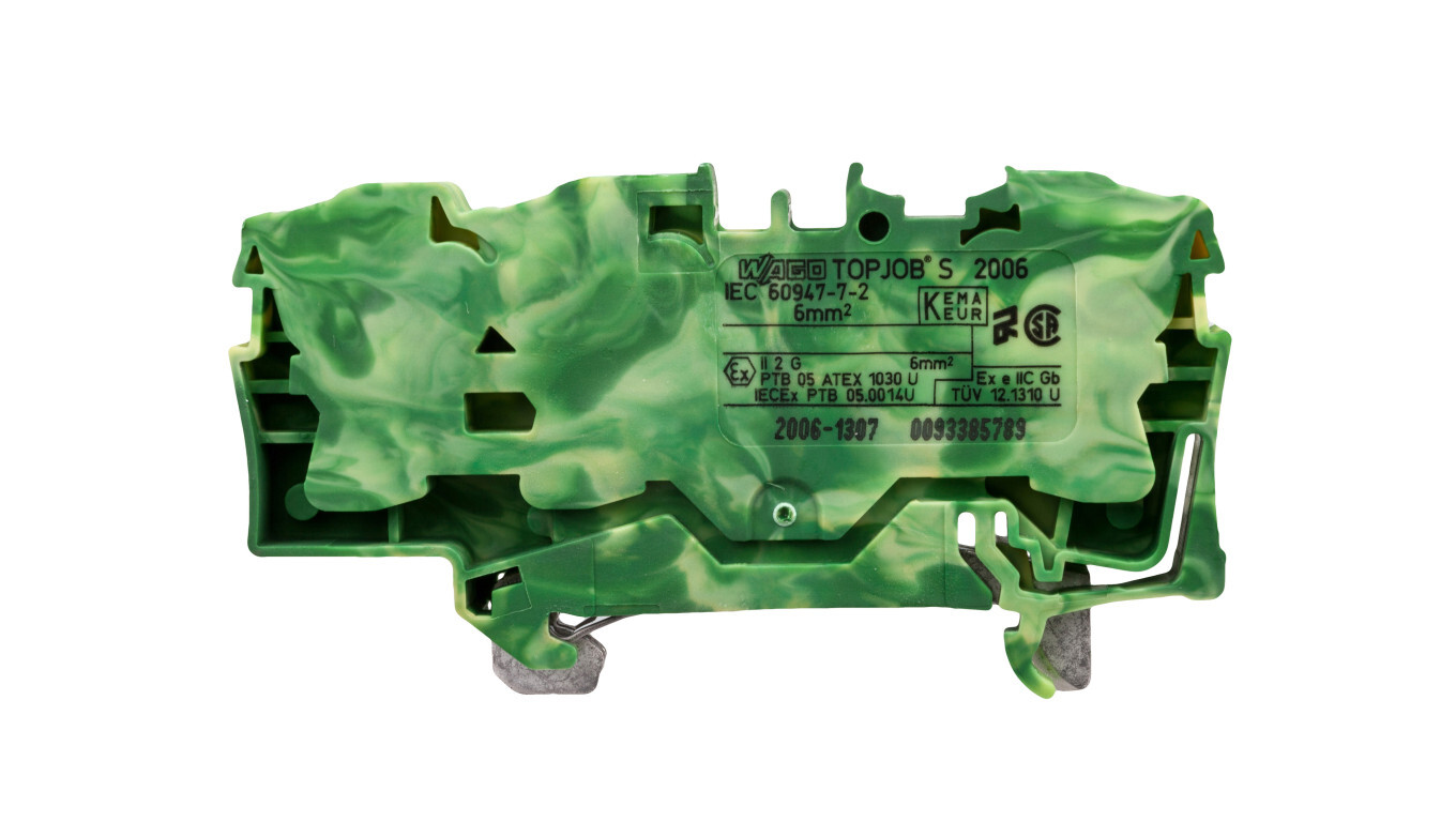 Protective terminal block 6mm2 yellow-green 2006-1307 TOPJOBS /T2UK