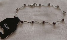 Kette Fußkette Armkette silber mit lila Steinen NEU OVP