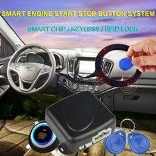 Botón de parada de arranque de coche motor botón de arranque alarma bloqueo RFID sistema sin llave