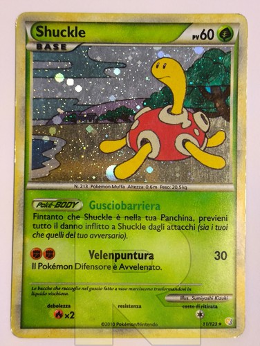Shuckle® Heartgold Soulsilver 11/123® Rare Holo Foil® Italian Good