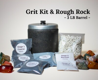 #ad Rock Tumbling Grit Kit 3 LB Barrel Pre Measured for Full Cycle $36.99