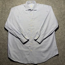 Peter Millar Men Shirt XL Blue Long Sleeves Button Up 100% Cotton