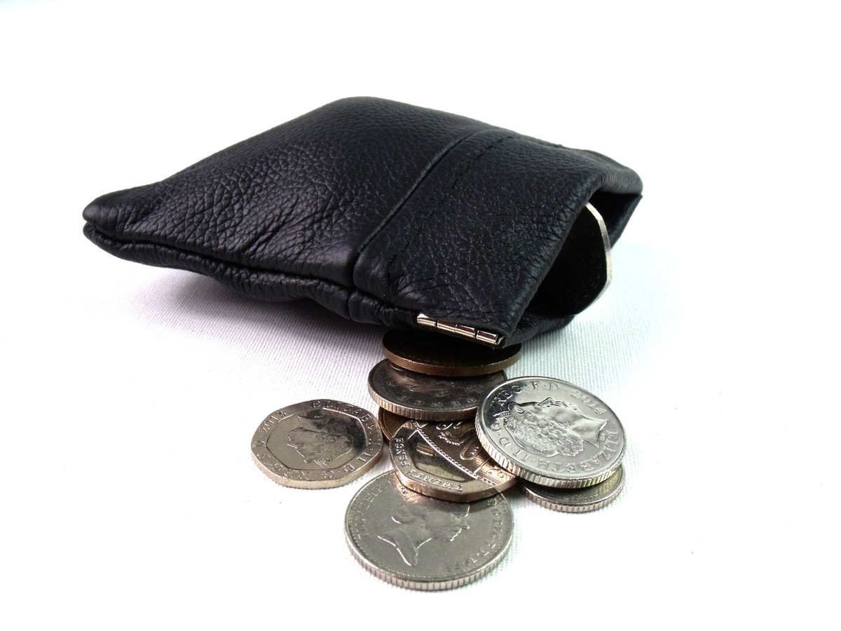 MENS LADIES QUALITY GENUINE BLACK LEATHER COIN CHANGE POUCH PURSE