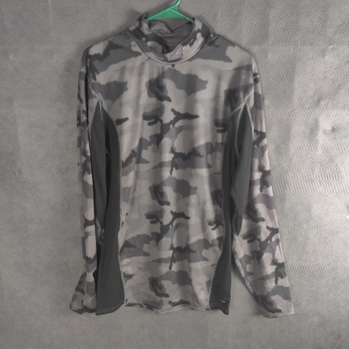 Champion Duo Dry Shirt Men's Sz 2XL Camo Turtleneck Gray Black Long Sleeve