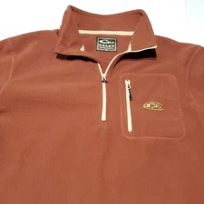 Drake Waterfowl Men’s Brown 1/4 Zip Fleece Pullover 2XL Microgrid Fleece XXL
