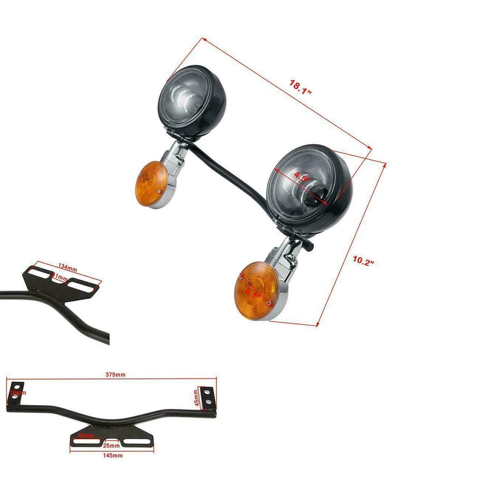 Barra de luz de paso LED para motocicleta y señales de giro para Honda VTX 1300 C R S RETRO Foto 3 de 4