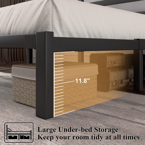Twin Size Bed Frame Heavy Duty Platform Bed Frame with Headboard & Footboard - Picture 4 of 17