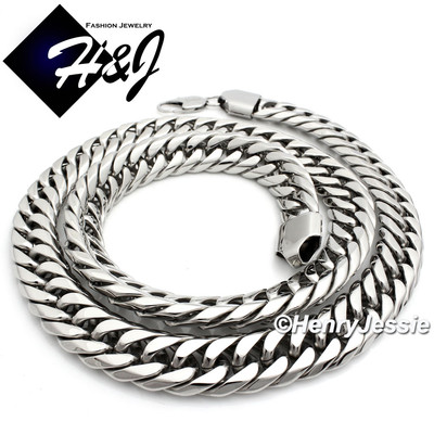 20''-40''MEN Stainless Steel HEAVY WIDE 16mm Silver Cuban Curb Link Chain Necklace