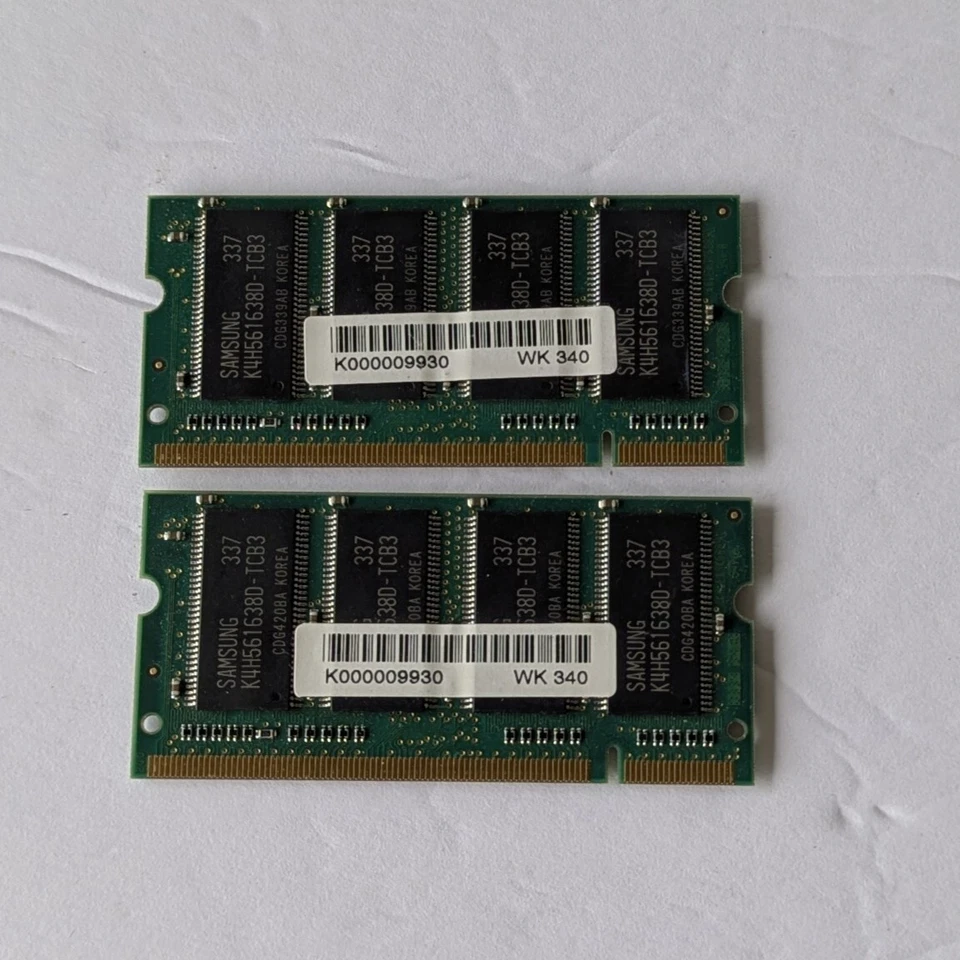 Two Samsung 256MB DDR PC2700S-25331-A0 333MHz  Memory M470L3224DT0-CB3 SoDimm - Image 4 of 4