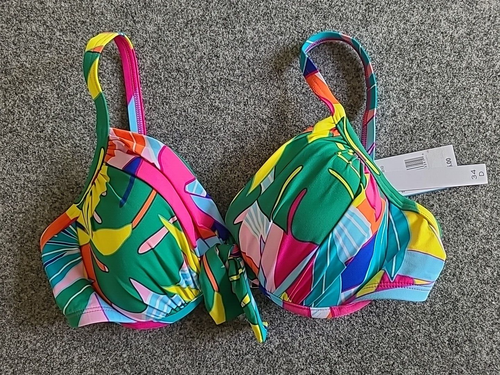 Bleu Rod Beattie Life Of The Party Underwire Bikini Top Tie Front Size 34D NWT - Picture 3 of 4