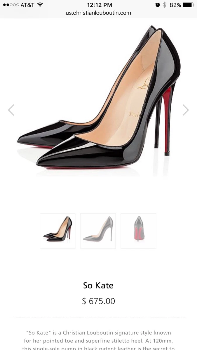 Christian Louboutin So Kate Patent Leather Black Stiletto Heel Pump