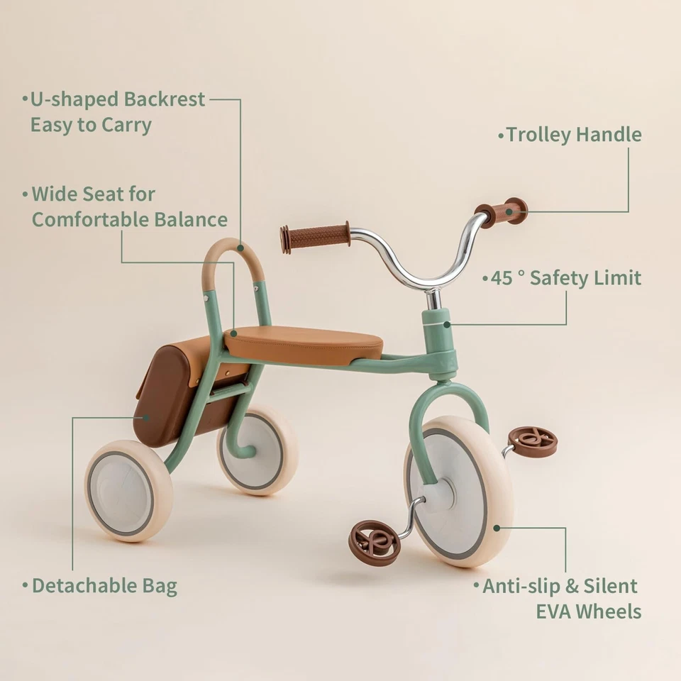 Mate Kids' Tricycle Push Ride On Toys Pedal Vehicle for 1-4 Year Kids First B... - Image 3 of 4