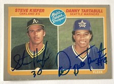 Danny Tartabull signed 1985 Fleer rookie Card Steve Kiefer