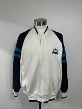 VTG Christian Dior Monsieur Track Full Zip Sweatshirt Jacket Striped White XL