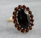 5Ct Oval Lab Created Red Garnet Halo Floral Womens Engagement Ring in 925 Silver