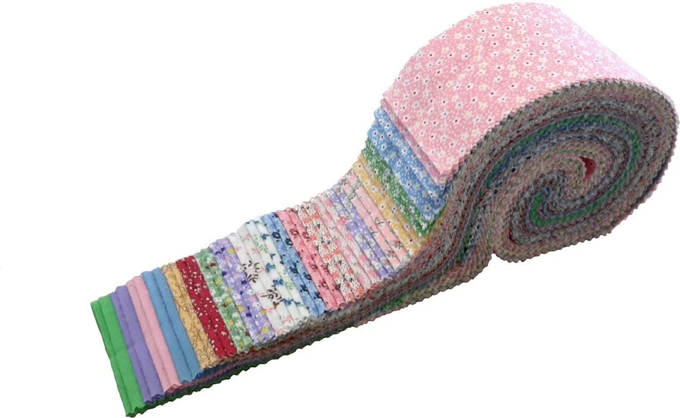 Vintage Floral Miniatures Roll - (40) 2.5" Quilting Fabric Strips - Image 2 of 2