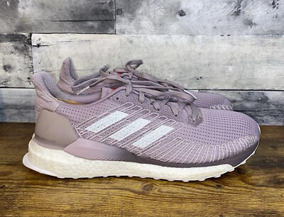 Adidas Solar Boost 19 Running Walking Training Shoes Purple White Womens Size 10