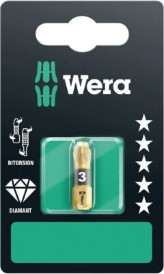 Wera 855/1 BDC Bit SB PZ3, PZ 3 x 25 mm , Wera 05073338001
